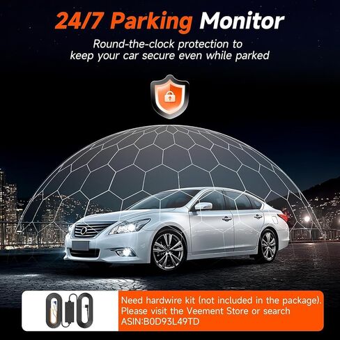 4K 3 Channel Dash Cam Front Rear for Car, True 170° Wide Angle, 3.19" IPS Screen 2.4G WiFi Custom APP Control, Loop Recording Collision Lock G-Sensor Parking Monitor, 256GB Storage Max in Kuwait
