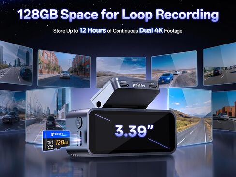 Pelsee S1 Pro Native 4K + 4K Dash Cam with Hardwire Kit in Saudi Arabia