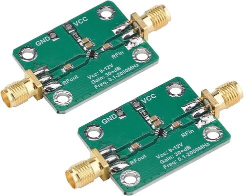 Low Noise RF Amplifier 0.1-2000MHz 32dB Gain, LNA Broadband Amplifier 9-12V 27mA for CB Radio, Shortwave, FM, SDR, Ham Radio, Low Noise Figure 13dBm 50 Ohm in Kuwait