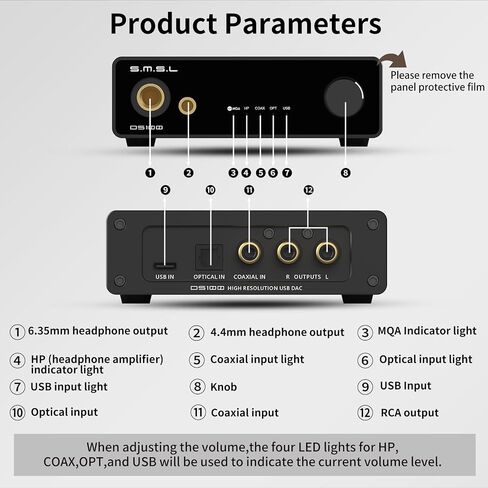 SMSL DS100 MQA CD DAC Headphone Amplifier CS43131 Chip Stereo Audio DAC in Saudi Arabia
