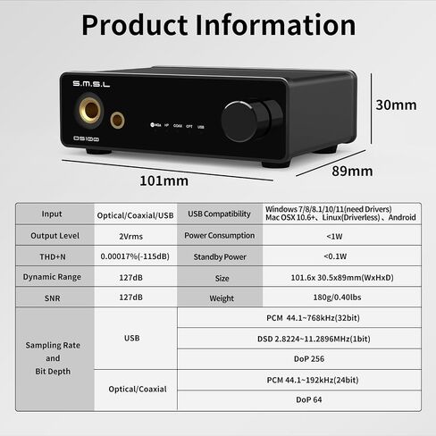 SMSL DS100 MQA CD DAC Headphone Amplifier CS43131 Chip Stereo Audio DAC in Saudi Arabia