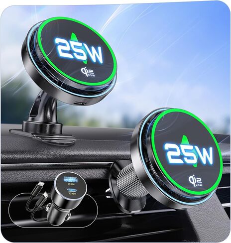 MSXTTLY Qi2.2 25W Certified for Mag Safe Car Mount Charger,Car Vent Charger in Kuwait