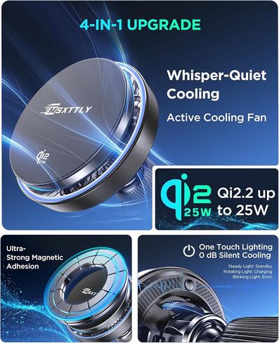 MSXTTLY Qi2.2 25W Certified for Mag Safe Car Mount Charger,Car Vent Charger in Kuwait