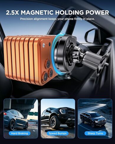 MSXTTLY Qi2.2 25W Certified for Mag Safe Car Mount Charger,Car Vent Charger in Kuwait