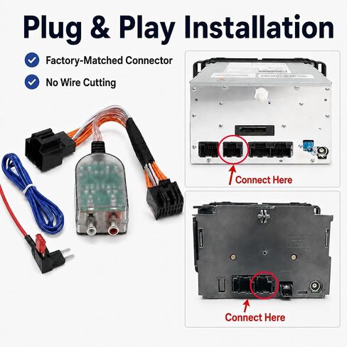 Car Subwoofer Amplifier Converter for 2007-2013 Chevy Silverado, GMC Sierra/Yukon/Canyon, Plug-and-Play High to Low RCA Adapter, No Cutting Car Audio Wire Harness in Kuwait