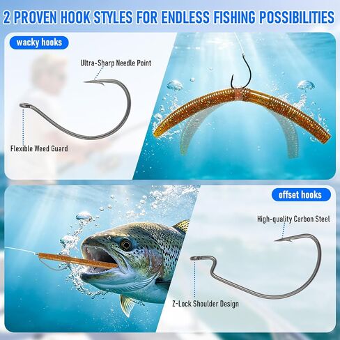 Wacky Worms for Bass Fishing, 161Pcs Soft Plastic Fishing Lures in Kuwait