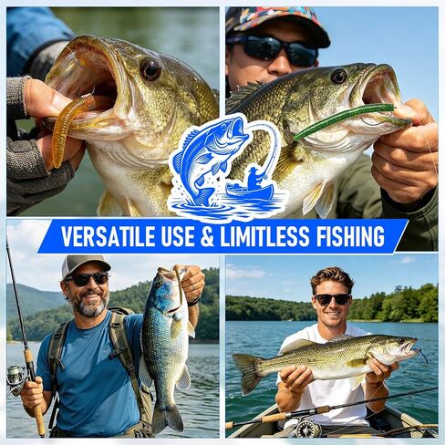 Wacky Worms for Bass Fishing, 161Pcs Soft Plastic Fishing Lures in Kuwait