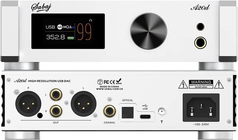 SABAJ A20d 2023 Version Decoding & Headphone Amplifier, AK4499EX+AK4191EQ Chip,3*OPA1612,Support MQA,MQA-CD Full Decoding,Bluetooth 5.0,LDAC,Apt-X HD,Native DSD512 and 32-bit/768KHz in Kuwait