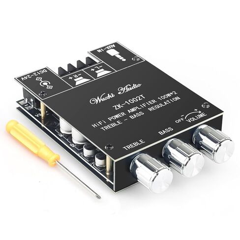200W Bluetooth 5.0 Stereo Power Audio Amplifier Board with Treble and Bass Control 2.0 Channel Mini Wireless High Power Digital Amp in Kuwait