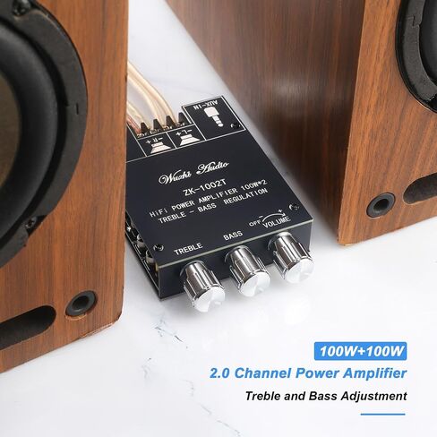 200W Bluetooth 5.0 Stereo Power Audio Amplifier Board with Treble and Bass Control 2.0 Channel Mini Wireless High Power Digital Amp in Kuwait