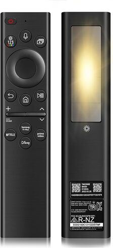 Replacement Remote Control for Samsung Smart TV:Solar Rechargeable Voice Control Bluetooth Remote with 4 Shortcuts, Compatible with BN59-01385A & 2021-2025 Frame/Neo QLED/Ultra HD Series(Deep Black) in Kuwait