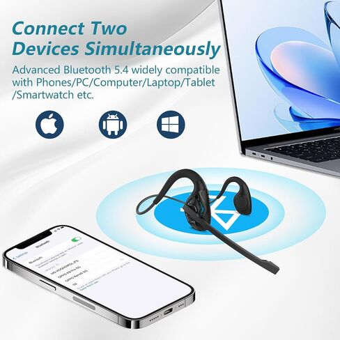 BANIGIPA Bluetooth Headset with Microphone, Open Ear Headphones with Mic in Kuwait