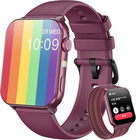 Blackview Smart Watches for Women Men,Answer/Make Calls,1.91" HD Fitness Watch with Flashlight/Heart Rate/SpO2/Sleep Monitor/2 Straps,100+ Sports Modes,IP68 Waterproof Smartwatch for Android/iPhone in Kuwait