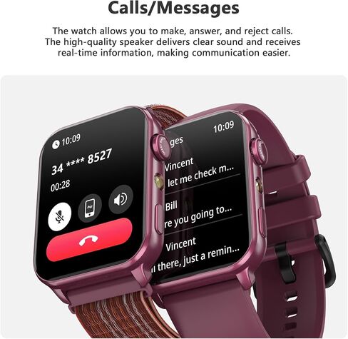 Blackview Smart Watches for Women Men,Answer/Make Calls,1.91" HD Fitness Watch with Flashlight/Heart Rate/SpO2/Sleep Monitor/2 Straps,100+ Sports Modes,IP68 Waterproof Smartwatch for Android/iPhone in Kuwait