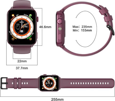 Blackview Smart Watches for Women Men,Answer/Make Calls,1.91" HD Fitness Watch with Flashlight/Heart Rate/SpO2/Sleep Monitor/2 Straps,100+ Sports Modes,IP68 Waterproof Smartwatch for Android/iPhone in Kuwait