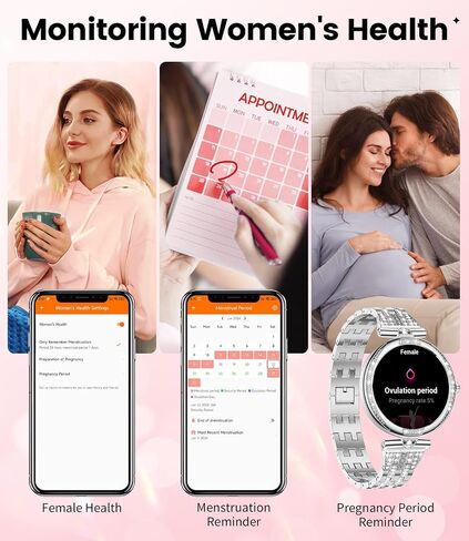 LIGE Smart Watches for Women (Answer/Make Call) with Diamonds,1.19" AMOLED Smartwatch with Heart Rate/Sleep Monitor,IP68 Waterproof Fitness Tracker 120 Sport Modes Pedometer for Android iOS,Sliver in Saudi Arabia