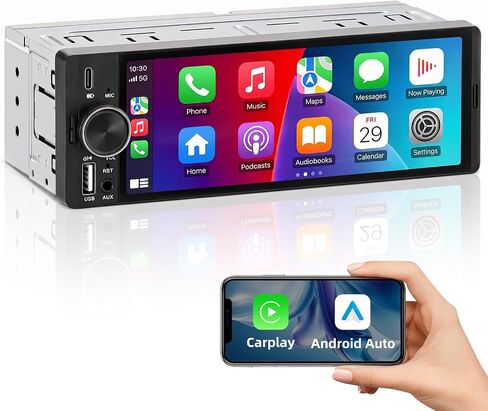 ESSGOO Single Din Radio Car Stereo with Wireless CarPlay & Android Auto in Kuwait