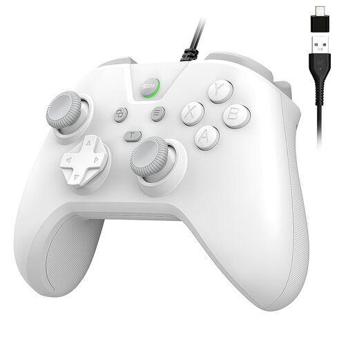 Megadream Wired Controller for Switch 2|1/PS4/PS3/PC/Android Gaming Controller, 1000Hz Polling Rate, 2M USB Cable, USB -C Adapter, Ergonomic Gamepad Joystick with Turbo Function, Dual Vibration, White in Kuwait