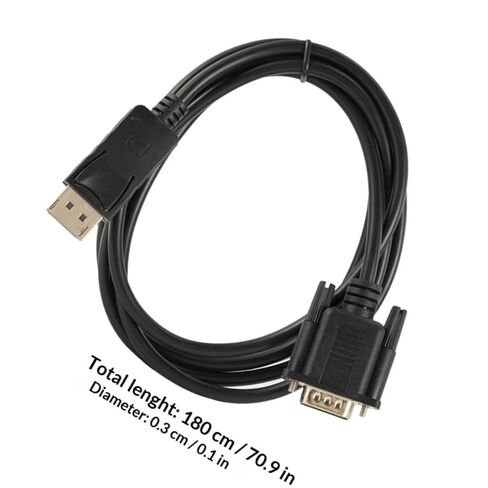 BESTYASH Vga Adapter Cable 1.8m Copper Wire Black Display Connector in Kuwait