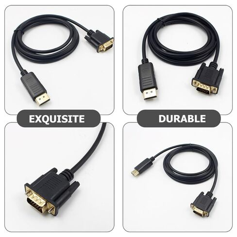 BESTYASH Vga Adapter Cable 1.8m Copper Wire Black Display Connector in Kuwait