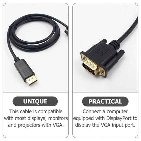 BESTYASH Vga Adapter Cable 1.8m Copper Wire Black Display Connector in Kuwait