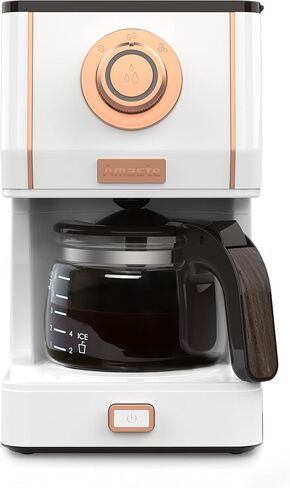 Amaste Retro Coffee Maker & Toaster Set- Elegant White with Rose Gold in Kuwait
