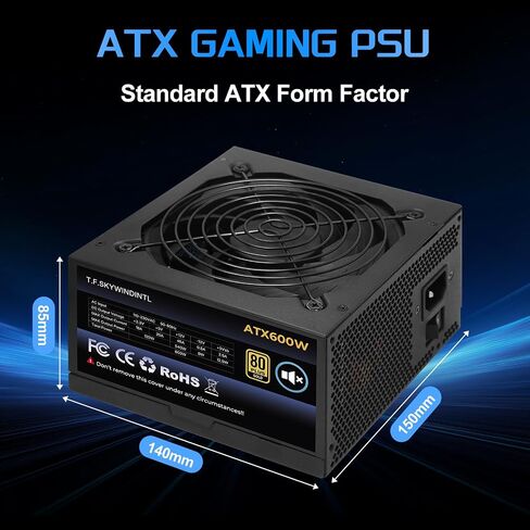 600W Power Supply 80 Plus Gold Gaming PSU Non Modular ATX Form Factor in Saudi Arabia