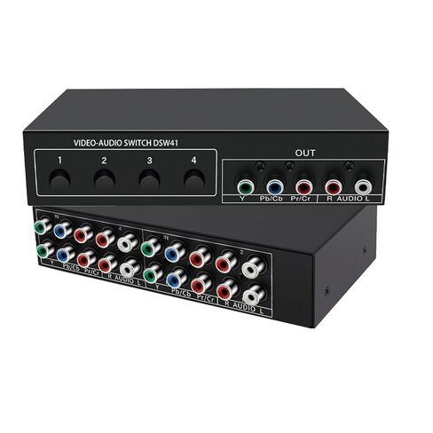 Component AV Video Switch Box 4 in 1 Out 1080P, 4-Way 5 RCA YPbPr Composite L/R Audio AV Splitter RGB Selector Switcher Converter for Xbox 360 Wii PS3 PS2 PS1 SNES DVD/VCD/STB/TV/HDTV, Plug & Play in Saudi Arabia