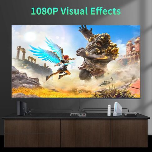 Component AV Video Switch Box 4 in 1 Out 1080P, 4-Way 5 RCA YPbPr Composite L/R Audio AV Splitter RGB Selector Switcher Converter for Xbox 360 Wii PS3 PS2 PS1 SNES DVD/VCD/STB/TV/HDTV, Plug & Play in Saudi Arabia