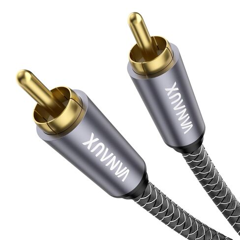 VANAUX Subwoofer Cable RCA/Phono Audio Cable (75 ohm,24K Gold-Plated, Double Shielded Digital Analogue,Male/Male) for Amplifiers,Home Theater,Hi-Fi Systems(16.5ft/5m) in Kuwait