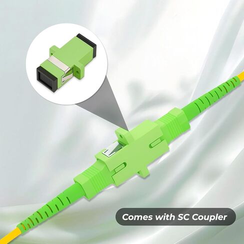 SCAPC to SCAPC Single Mode Fiber Optic Patch Cable – Simplex LSZH Jacket OD-3.0mm, Yellow Patch Cord 3ft in Kuwait