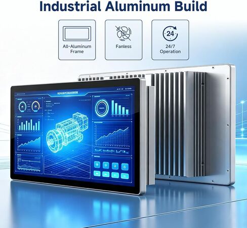 N15L6 Industrial Panel PC, 15.6" FHD Touchscreen Computer, Windows 11 Pro, Intel N5095, 8GB RAM+128GB SSD, Fanless HMI PC, IP65 Front Panel, Dual RS232 for Machine Control & Factory Automation in Kuwait