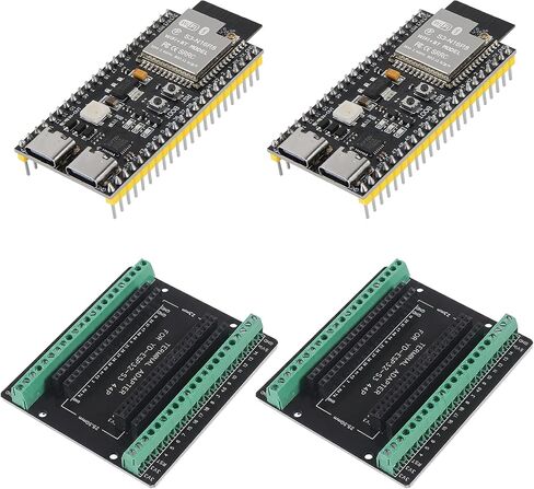 AITRIP 2Sets ESP32-S3-N8R2 ESP32-S3 44Pin Type-C Development Board Wi-Fi + BLE MCU Module Integrates Complete Wi-Fi and BLE Functions with Expansion Adapter Kit in Kuwait