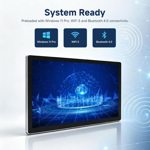 N15L6 Industrial Panel PC, 15.6" FHD Touchscreen Computer, Windows 11 Pro, Intel N5095, 8GB RAM+128GB SSD, Fanless HMI PC, IP65 Front Panel, Dual RS232 for Machine Control & Factory Automation in Kuwait