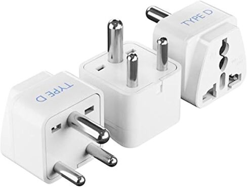 Ceptics India Travel Plug Adapter (Type D) for Pakistan, Nepal, Bangladesh - 3 Pack [Grounded & Universal] (GP-10-3PK) in Kuwait
