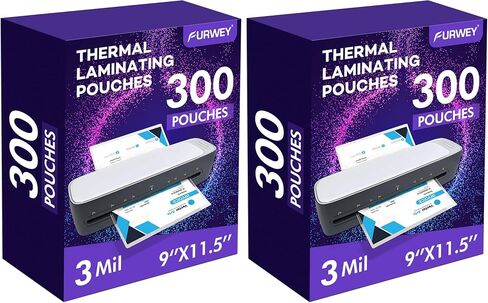 600 Pack Laminating Sheets, 3 Mil, 9 x 11.5 Inches Thermal Laminating Pouches Lamination Sheet Paper for Laminator, Clear, Letter Size, Office and School Supplies in Kuwait