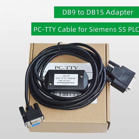 PC-TTY Programming Cable for 6ES5734-1BD20 Replacement for Siemens S5 PLC, RS232 to TTY Adapter, DB9 to DB15 Cable (3m) in Kuwait