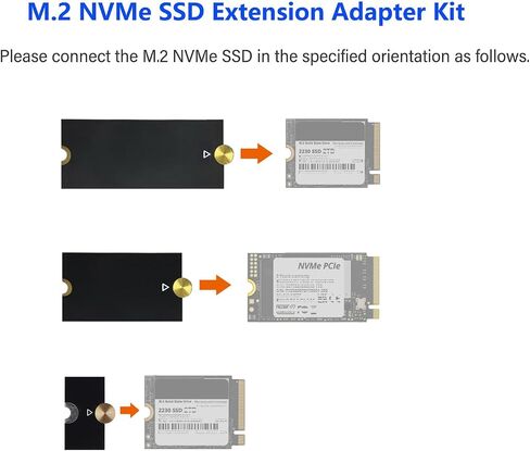 M.2 NVMe SSD Extension Bracket Kit,2230/2242 to 2280 & 2230 to 2242 Adapter in Kuwait