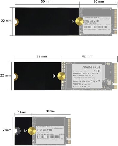M.2 NVMe SSD Extension Bracket Kit,2230/2242 to 2280 & 2230 to 2242 Adapter in Kuwait
