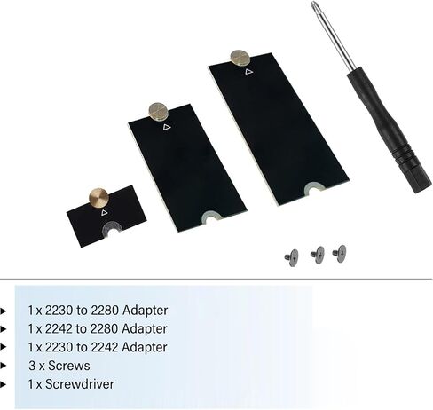 M.2 NVMe SSD Extension Bracket Kit,2230/2242 to 2280 & 2230 to 2242 Adapter in Kuwait