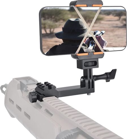 fantaseal High Precision Aluminum Alloy Cell Phone Smartphone Gun Clamp Mount Picatinny Rail Holder Airsoft Hunting FPV Video Recording Kit for iPhone YouTube Tiktok Vlogging in Kuwait