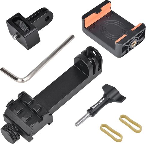 fantaseal High Precision Aluminum Alloy Cell Phone Smartphone Gun Clamp Mount Picatinny Rail Holder Airsoft Hunting FPV Video Recording Kit for iPhone YouTube Tiktok Vlogging in Kuwait