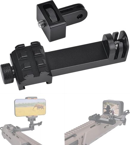 fantaseal High Precision Aluminum Alloy Cell Phone Smartphone Gun Clamp Mount Picatinny Rail Holder Airsoft Hunting FPV Video Recording Kit for iPhone YouTube Tiktok Vlogging in Kuwait
