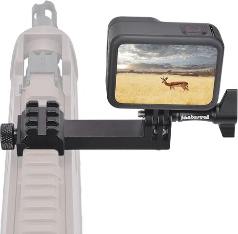 fantaseal High Precision Aluminum Alloy Cell Phone Smartphone Gun Clamp Mount Picatinny Rail Holder Airsoft Hunting FPV Video Recording Kit for iPhone YouTube Tiktok Vlogging in Kuwait