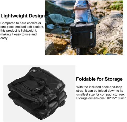 Extra Large Soft Sided Cooler Bag | 48 Can Collapsible Ice Chest with 72H Ice Retention | Leakproof Insulated Portable Cooler for Camping, Beach, Road Trips, Grocery Shopping in Kuwait