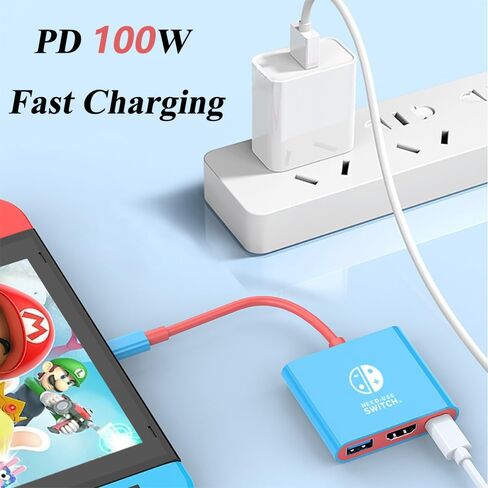 Switch Docking Station for Nintendo Switch, 100W Fast Charging Dock Station with 4K@60Hz HDMI, USB C to HDMI Adapter for Steam Deck, MacBook, Laptop, TV Monitor in Kuwait