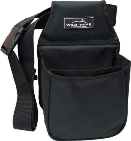 Wild Hare Standard Shotgun Shell Pouch Primer Series Divided Shell with Belt Strap for Clay Target Sport, Holds Up to 100 Shells - Black in Kuwait