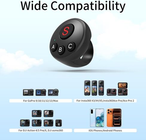 Ring Remote for Insta360/GoPro/DJI, Rechargeable Bluetooth Camera Remote in Kuwait
