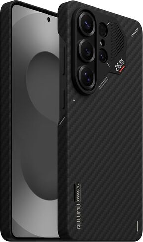 Aulumu S26 Ultra Galaxy Aramid Fiber Magnetic Case+G09 Ghost Infinite 360° Magnetic Ring Grip,Includes (S26) Black + (G09) Midnight Gray in Kuwait