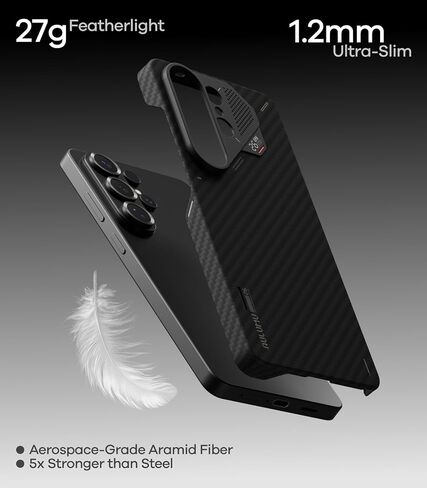 Aulumu S26 Ultra Galaxy Aramid Fiber Magnetic Case+G09 Ghost Infinite 360° Magnetic Ring Grip,Includes (S26) Black + (G09) Midnight Gray in Kuwait